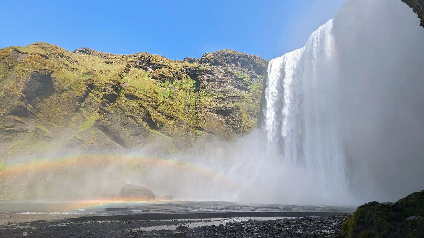 Skogafoss double rainbow